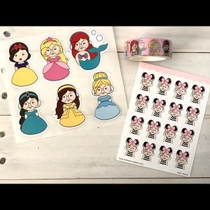 SOLD Disney Princess Mickey stickers washi